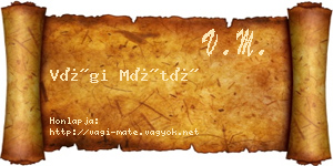Vági Máté névjegykártya